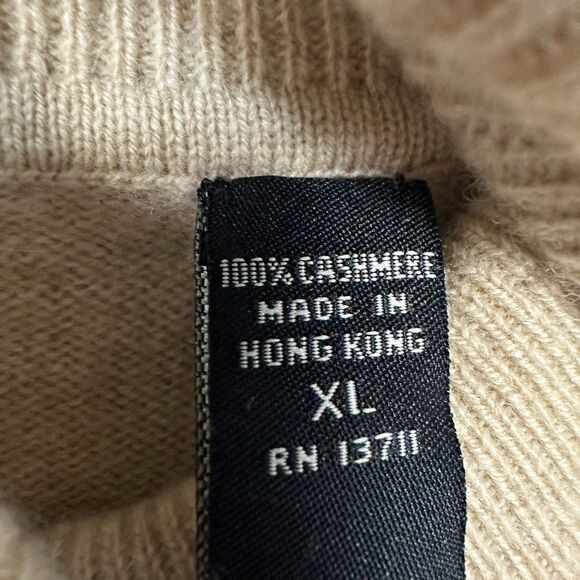 Valerie Stevens Womens XL Cashmere Arglye Turtleneck Pullover Sweater Pink Tan - Picture 3 of 4